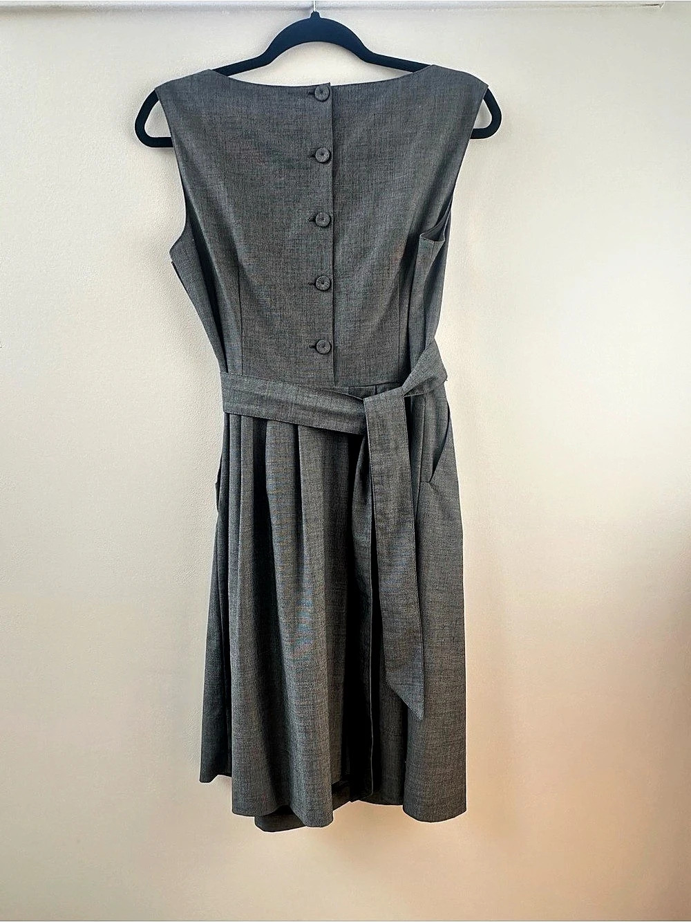 H&M Gray Houndstooth Midi Dress Size M Like New